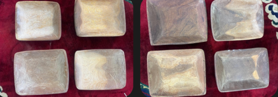 2. Square Wooden Bowls – Rustic African Tableware (Set of 4)