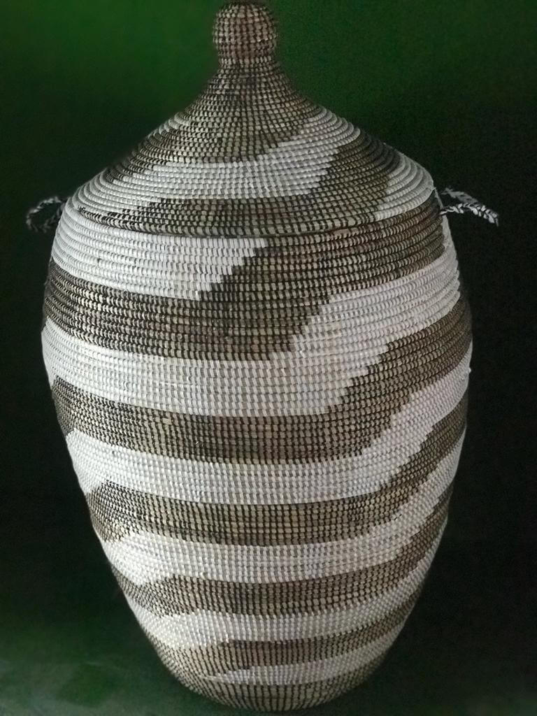 African Extra-Large Woven Basket, Senegal Laundry Basket/Hamper, storage basket BKB-25-04