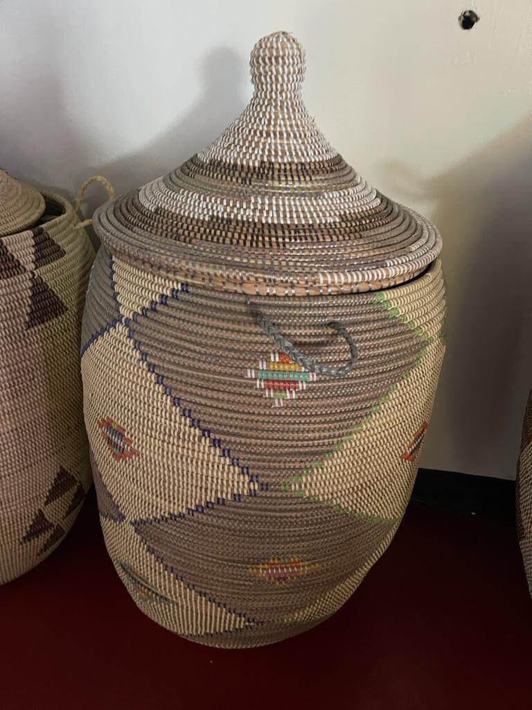 African Extra-Large Woven Basket, Senegal Laundry Basket/Hamper, storage basket BKB-25-02