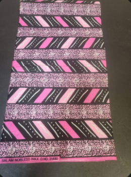 African Wax Print Fabric – Pink Chevron Heritage Design