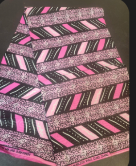 African Wax Print Fabric – Pink Chevron Heritage Design