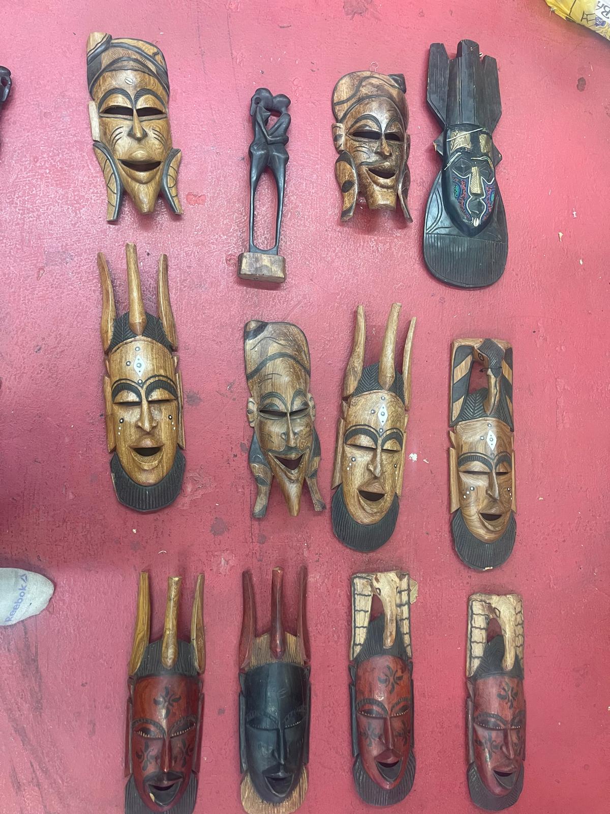 African Hand-Carved Wall masks