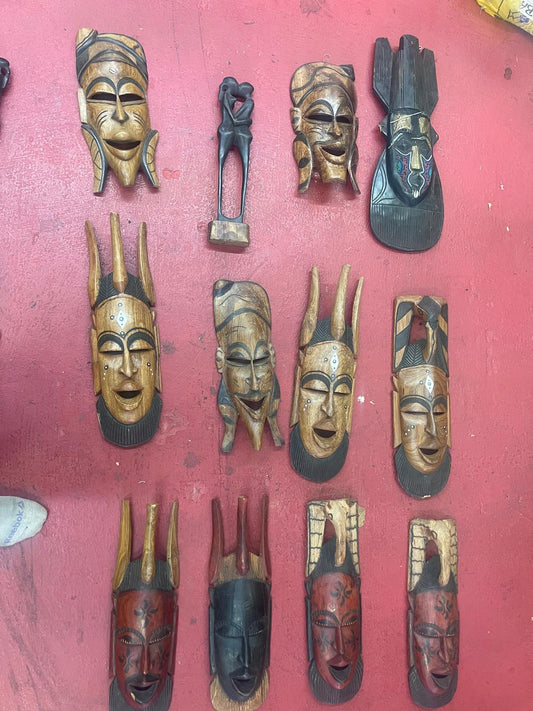 African Hand-Carved Wall masks