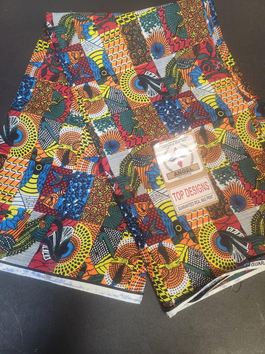 Multicolor Patchwork-Style Wax Print Fabric – Festival Edition