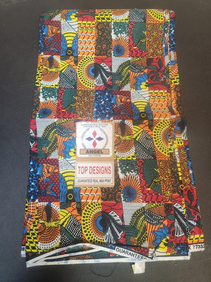 Multicolor Patchwork-Style Wax Print Fabric – Festival Edition