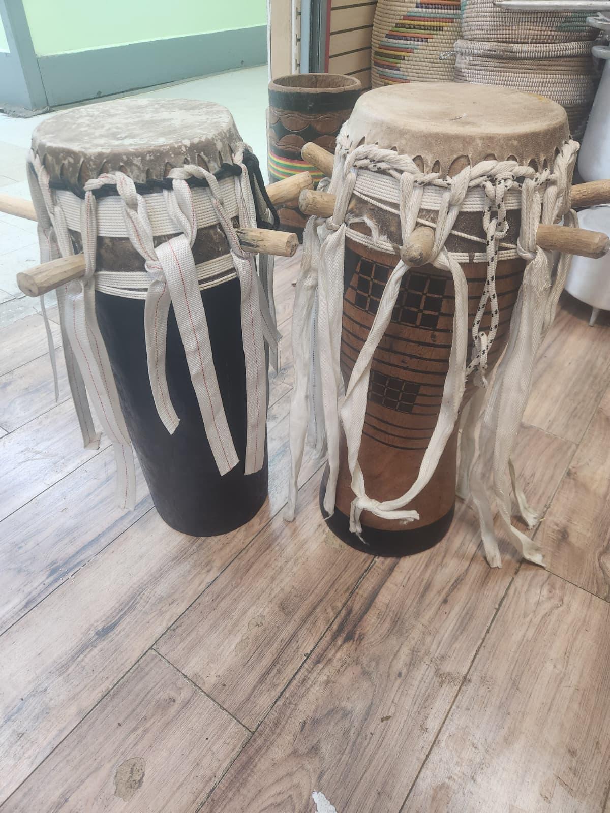 Traditional African Talking Drum – Handcrafted Goat Skin & Hardwood