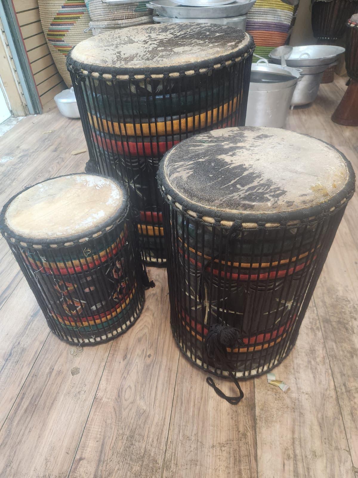 Large African Djembe Drum – Artisan Carved with Rope Tuning