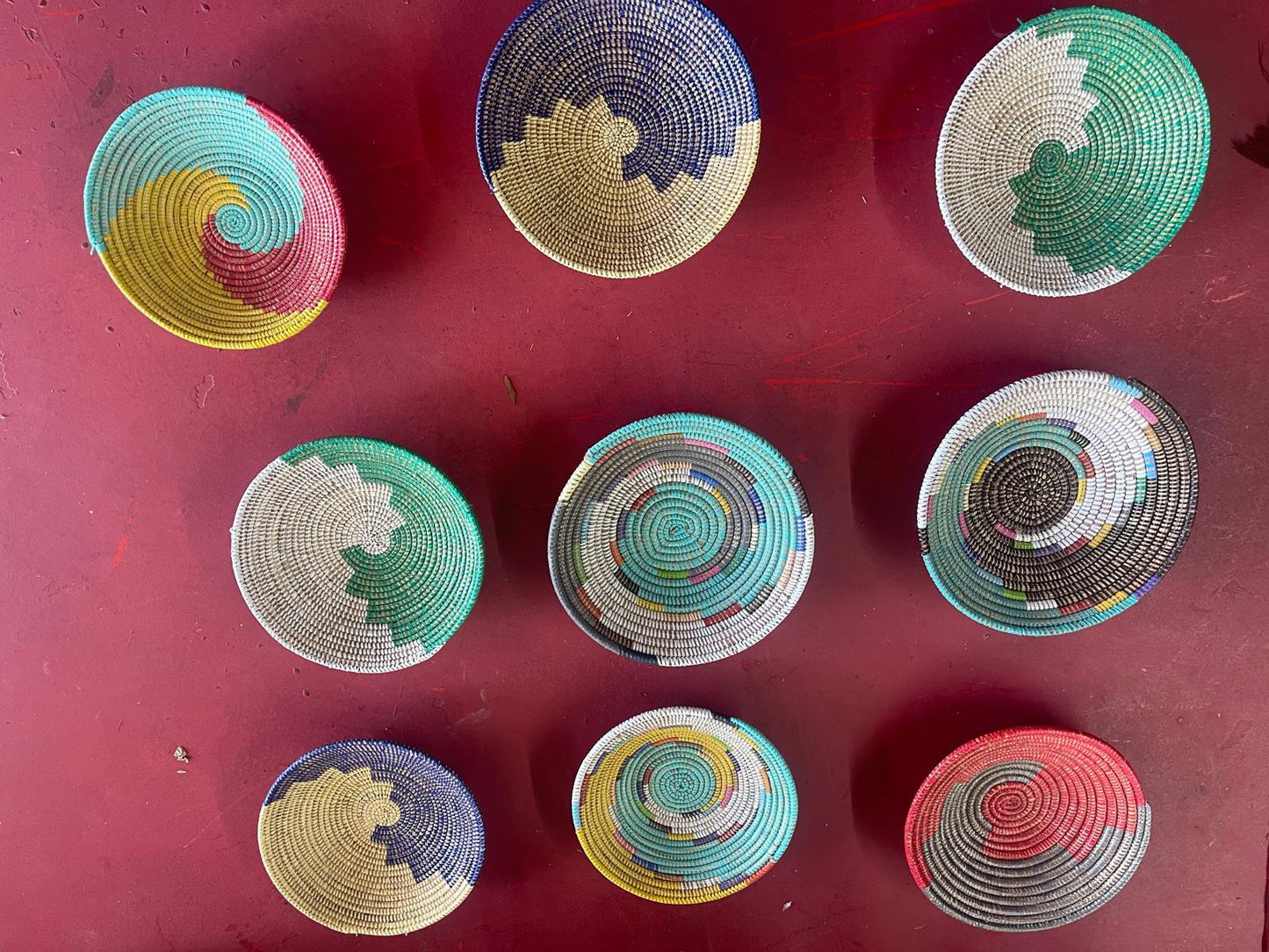 Wall Deco/Bowls – 9‑Piece Handwoven Basket Set