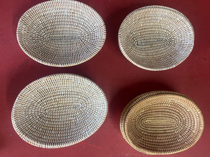Wall Deco/Bowls – 4‑Piece Oval Basket Set