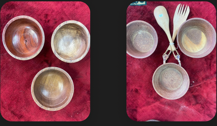 Round Wooden Bowls – Natural African Craftsmanship (Set of 3)