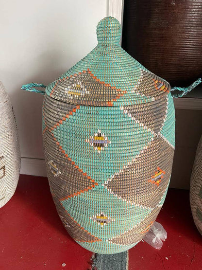 African Extra-Large Woven Basket, Senegal Laundry Basket/Hamper, storage basket,
