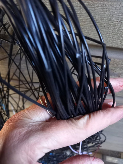 African Lidded Basket, Boy's Spacious Black and Cobalt Blue Toy Basket, Hamper,  BKB-25-05